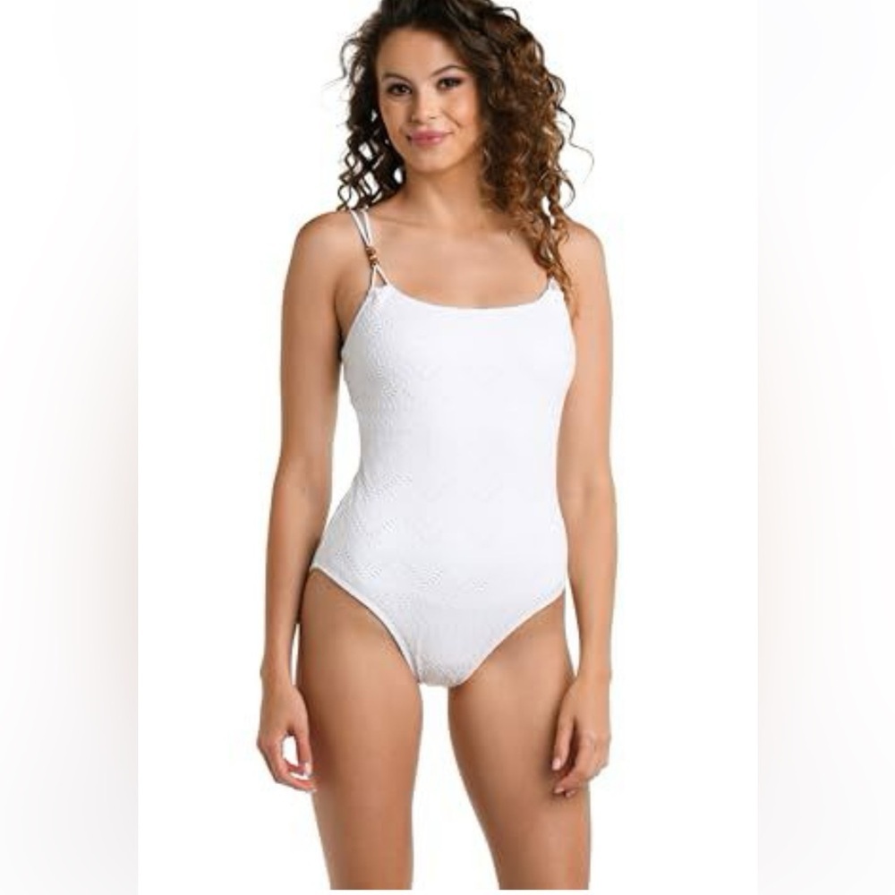 NWT La Blanca Saltwater Sands One Piece Swimsuit In White size 8